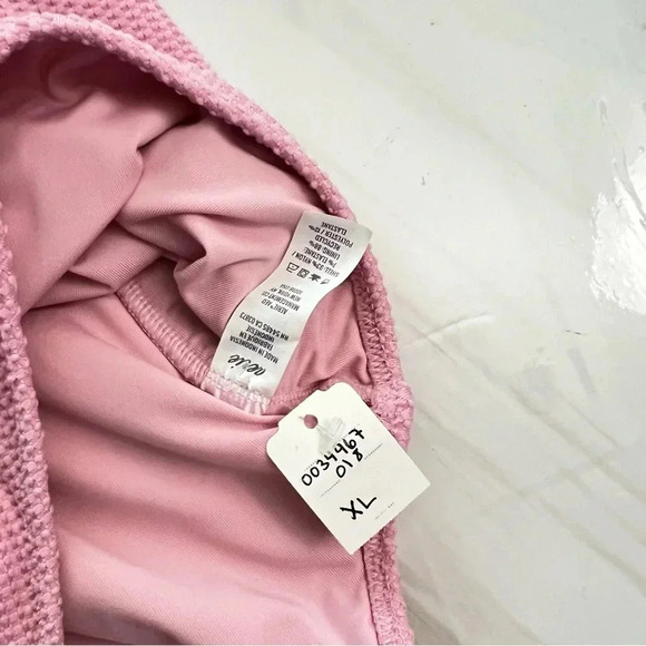 Aerie Waffle V-Neck One Piece Swimsuit Size XL Country Pink Adjustable Straps - Picture 11 of 14